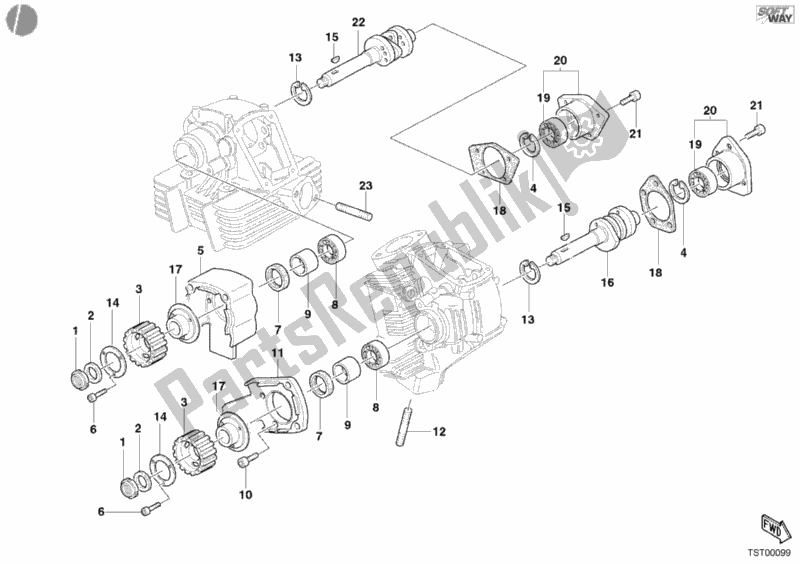 All parts for the Camshaft of the Ducati Supersport 800 SS USA 2005